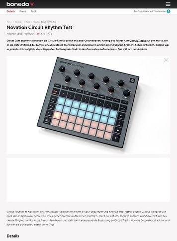 Bonedo.de Novation Circuit Rhythm Bonedo.de Novation Circuit Rhythm