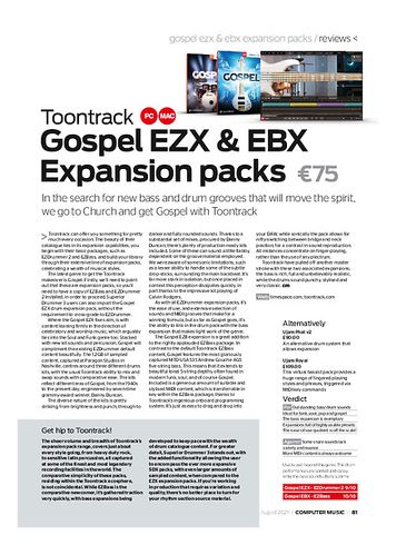 Computer Music Toontrack Gospel EZX Computer Music Toontrack Gospel EZX