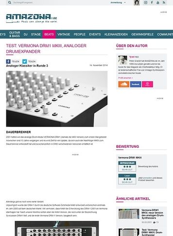 Amazona.de Test: VERMONA DRM1 MKIII, Analoger Drumexpander Amazona.de Test: VERMONA DRM1 MKIII, Analoger Drumexpander