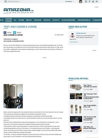 Amazona.de Test: AKG C2000B & C3000B Amazona.de Test: AKG C2000B & C3000B
