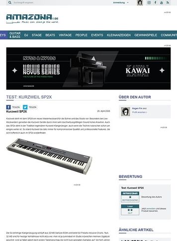 Amazona.de Test: Kurzweil SP2X Amazona.de Test: Kurzweil SP2X