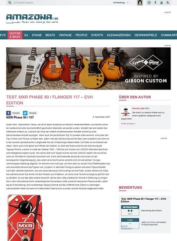 Amazona.de Test: MXR Phase 90 / Flanger 117 - EVH Edition Amazona.de Test: MXR Phase 90 / Flanger 117 - EVH Edition