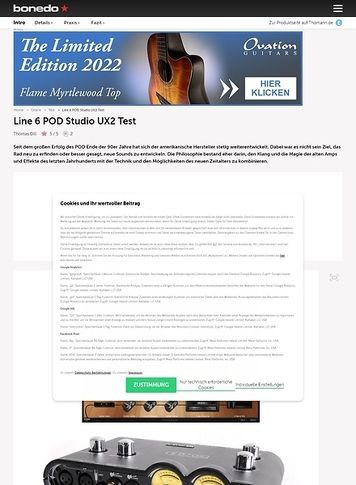 Bonedo.de Line 6 POD Studio UX2 Bonedo.de Line 6 POD Studio UX2