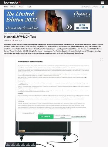 Bonedo.de Marshall JVM410H Bonedo.de Marshall JVM410H
