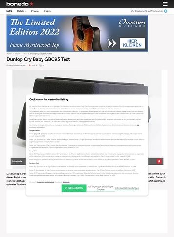Bonedo.de Dunlop Cry Baby GBC95 Bonedo.de Dunlop Cry Baby GBC95
