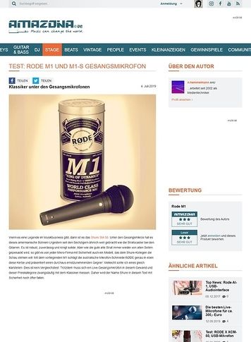 Amazona.de Test: RØDE M1, Gesangsmikrofon Amazona.de Test: RØDE M1, Gesangsmikrofon
