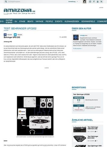 Amazona.de Test: Behringer UFO202 Amazona.de Test: Behringer UFO202
