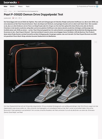 Bonedo.de Pearl P-3002D Demon Drive Doppelpedal Bonedo.de Pearl P-3002D Demon Drive Doppelpedal