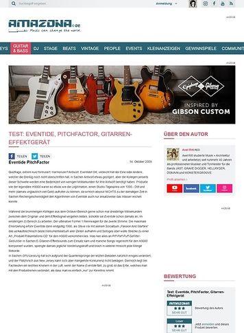 Amazona.de Test: Eventide, PitchFactor, Gitarren-Effektgerät Amazona.de Test: Eventide, PitchFactor, Gitarren-Effektgerät