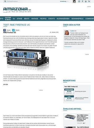 Amazona.de Test: RME Fireface UC Amazona.de Test: RME Fireface UC