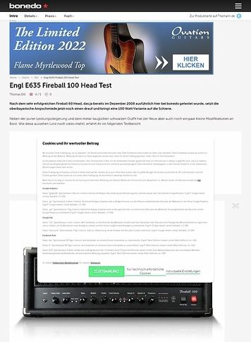 Bonedo.de Engl E635 Fireball 100 Head Bonedo.de Engl E635 Fireball 100 Head