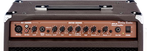 Frontpanel des Harley Benton HBAC-20 Akustik Gitarrencombo