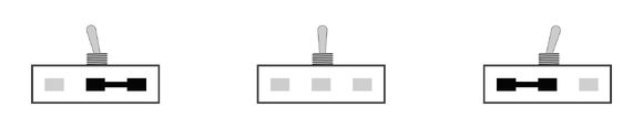 1-poliger Umschalter ( ON/OFF/ON) 1-poliger Umschalter ( ON/OFF/ON)