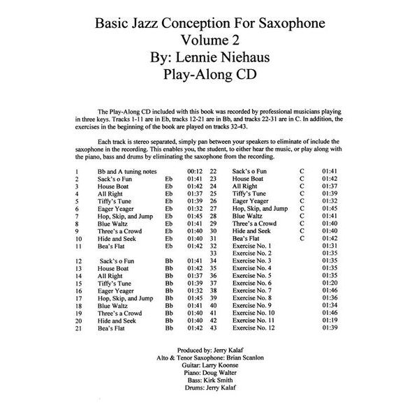 Try Publishing Company Niehaus Basic Jazz Concep. 2
