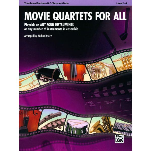 Alfred Music Publishing Movie Quartets for All Tromb.
