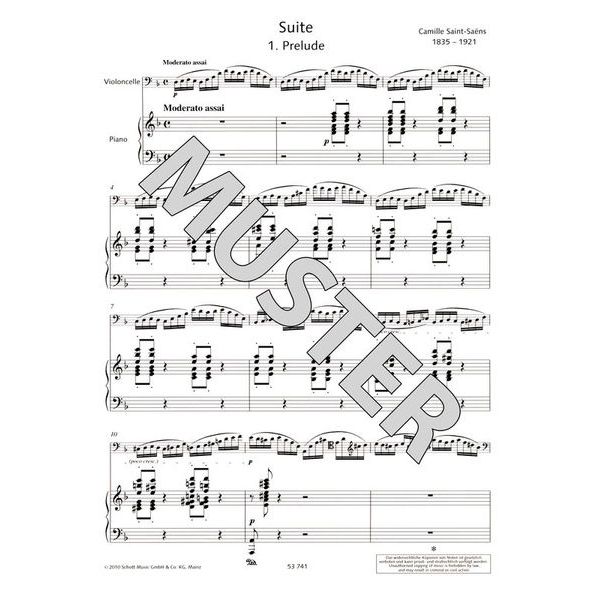 Schott Saint-Saëns Suite Cello
