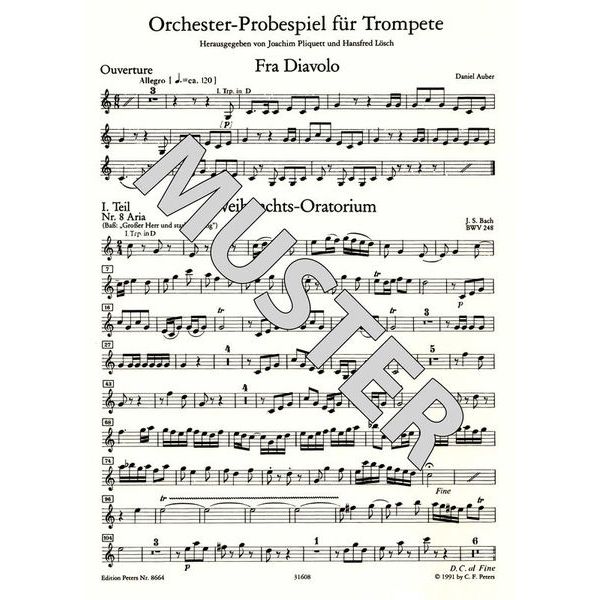 Edition Peters Orchester Probespiel Trompete