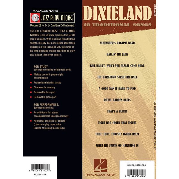 Hal Leonard Jazz Play-Along Dixieland