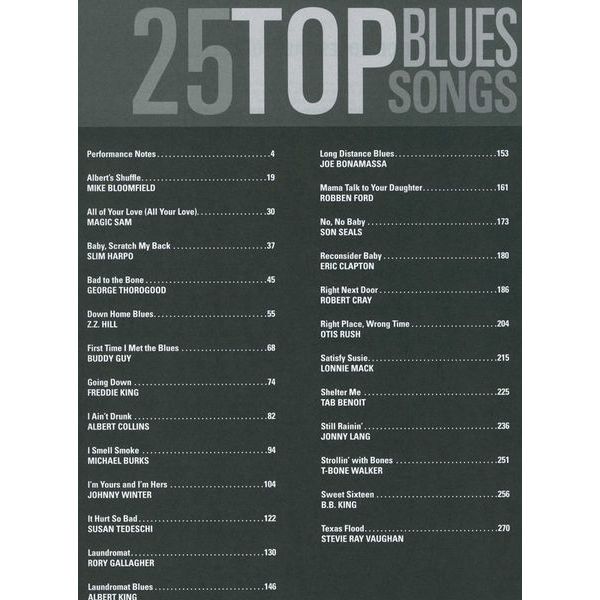 Hal Leonard Tab+ 25 Top Blues Songs