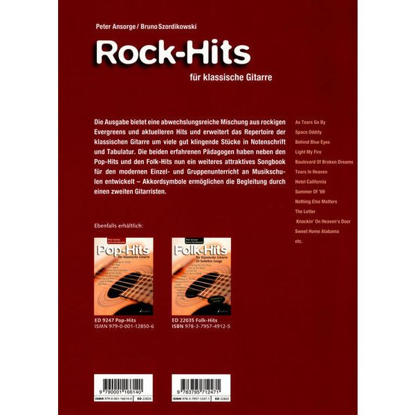 Schott Rock-Hits klassische Gitarre