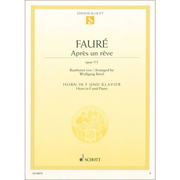 Schott Fauré Après un rêve Horn