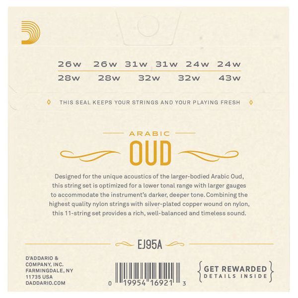 Daddario EJ95A Oud Silver Plated Copper