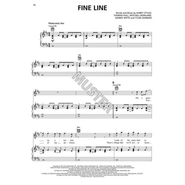 Hal Leonard Harry Styles Fine Line Piano