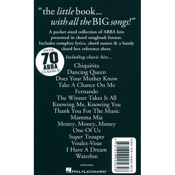 Wise Publications Little Black Songbook Abba