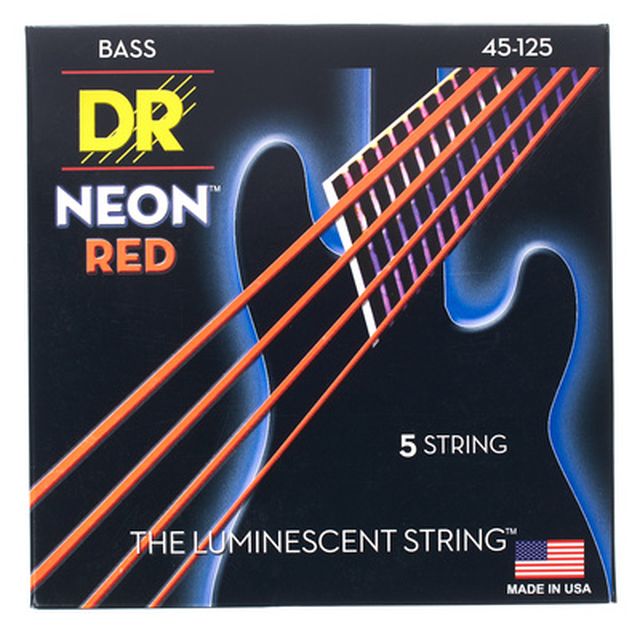 DR Strings Neon Red NRB5-45