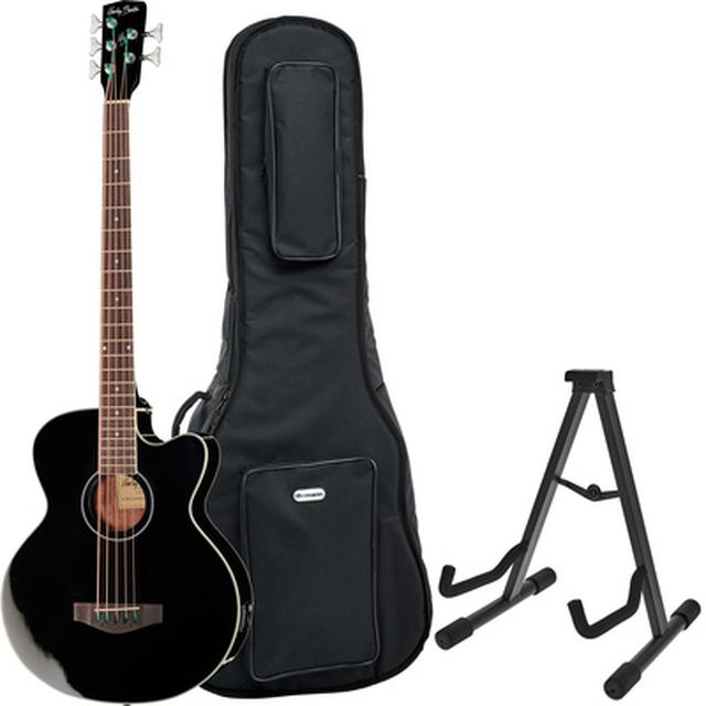 Harley Benton B-35BK Acoustic Bass Bundle