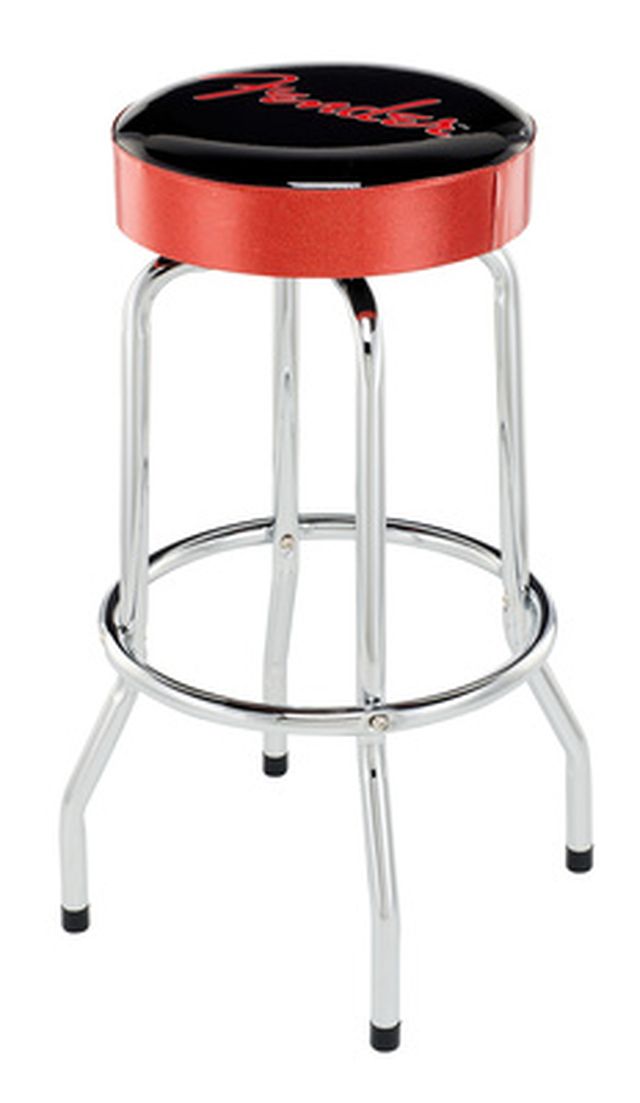Fender Red Sparkle Logo Barstool 30"