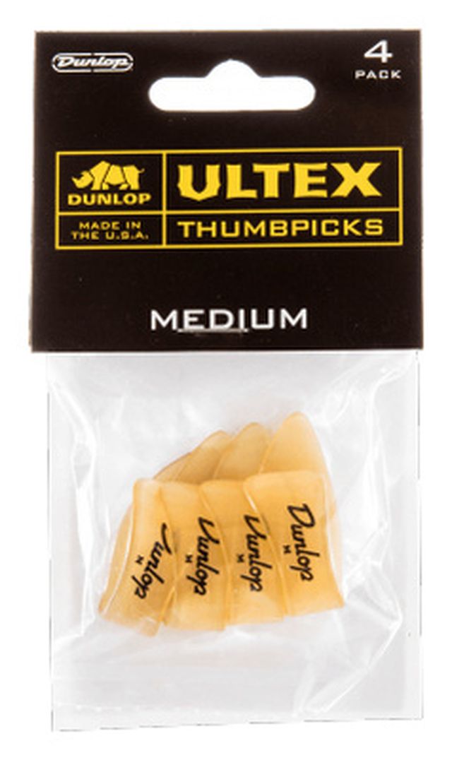 Dunlop Thumb Pick med. Yellow 4er Set