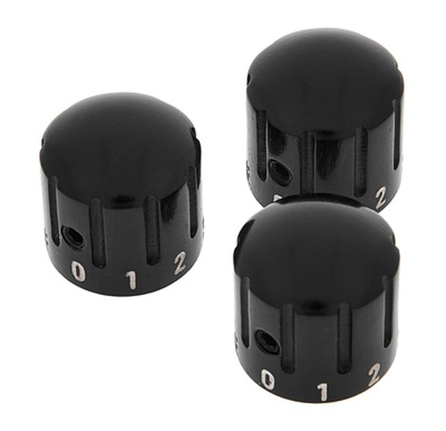 Harley Benton Parts Slotted Knob Set Ebony