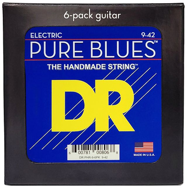 DR Strings Pure Blues PHR-9 6-Pack