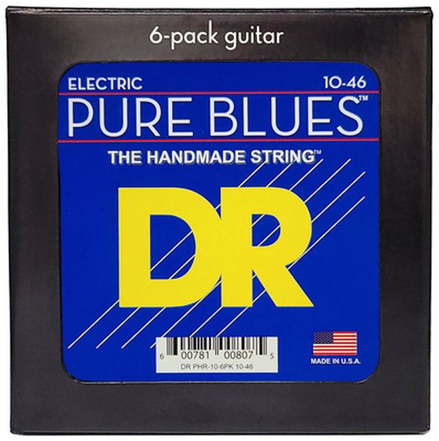 DR Strings Pure Blues PHR-10 6-Pack