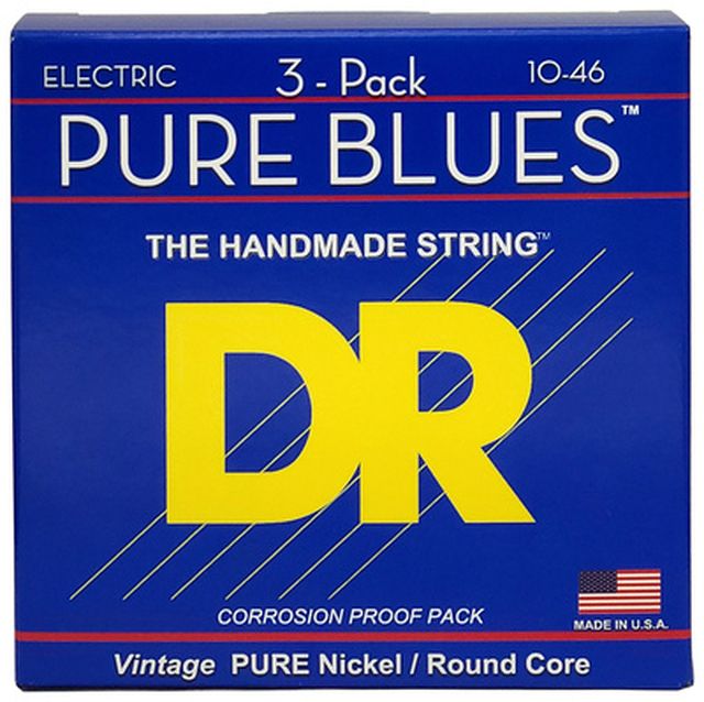 DR Strings Pure Blues PHR-10 3Pack