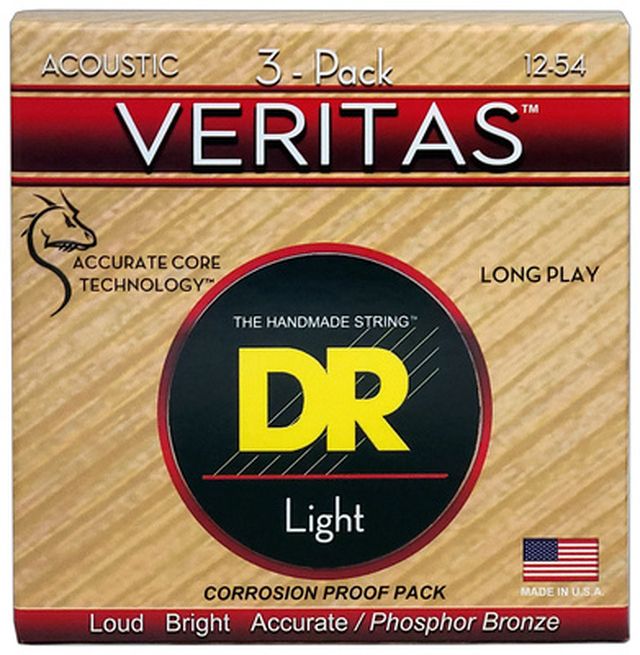 DR Strings Veritas Acoustic VTA-12 3-Pack