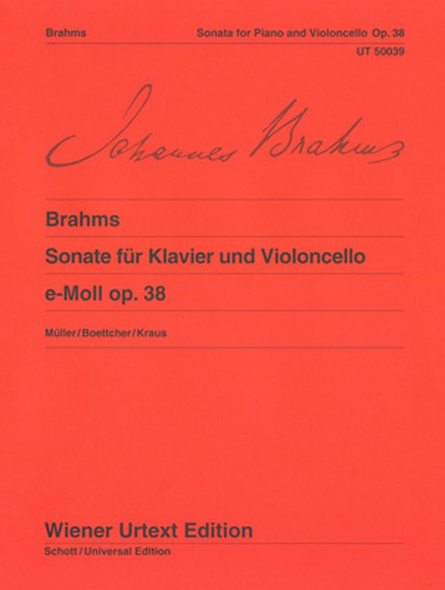 Wiener Urtext Edition Brahms Cellosonate e-moll