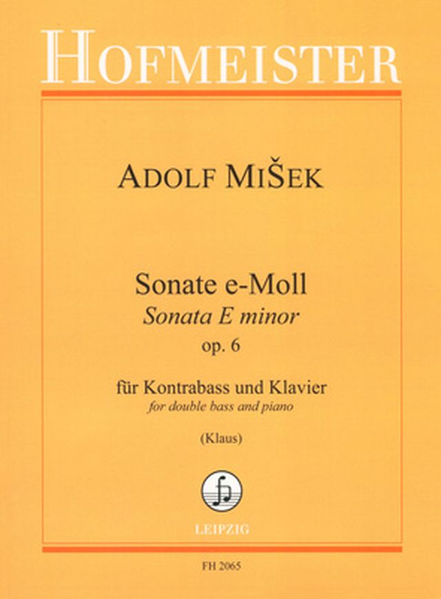 Friedrich Hofmeister Verlag Misek Sonate e-Moll Kontrabass