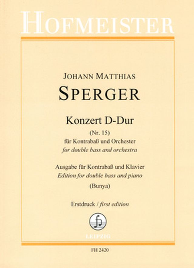 Friedrich Hofmeister Verlag Sperger Konzert Nr. 15 D-Dur