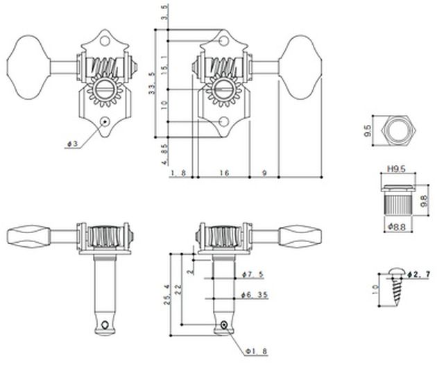 Gotoh SE770-06M 3L/3R C Tuners