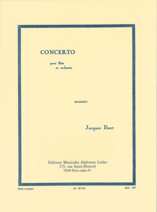 Alphonse Leduc Ibert Concerto für Flöte