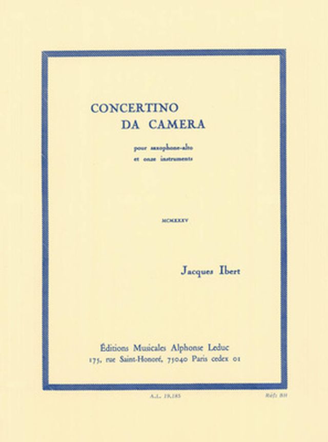 Alphonse Leduc Ibert Concertino da camera