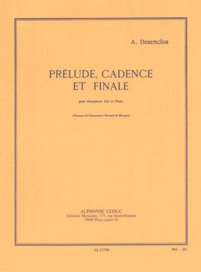 Alphonse Leduc Desenclos Prélude, Cadence