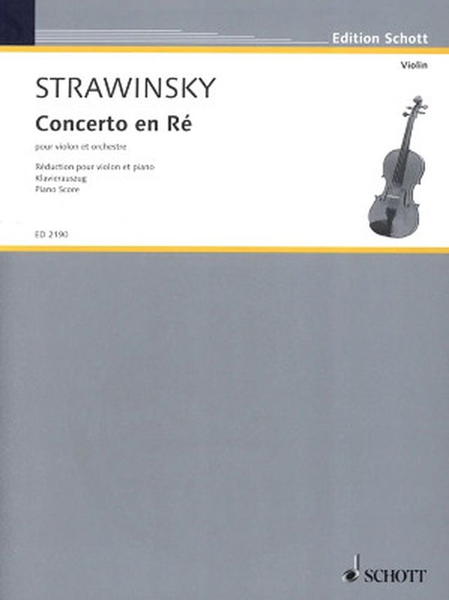 Schott Strawinsky Concerto En Ré