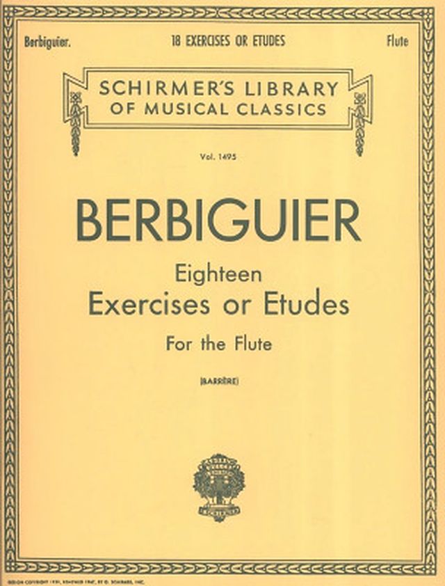 G. Schirmer Berbiguier 18 Exercises Flute