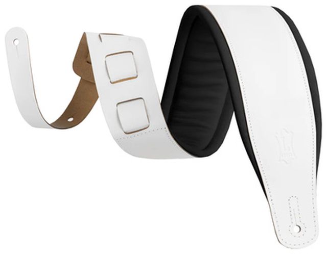 Levys Amped Leather 3" WH/BK