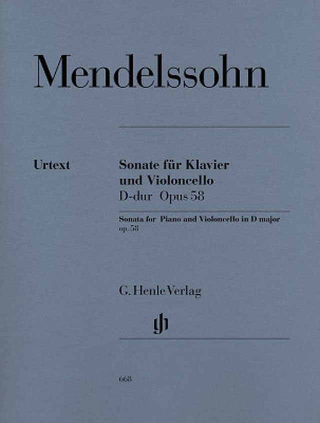 Henle Verlag Mendelssohn Cellosonate D-Dur