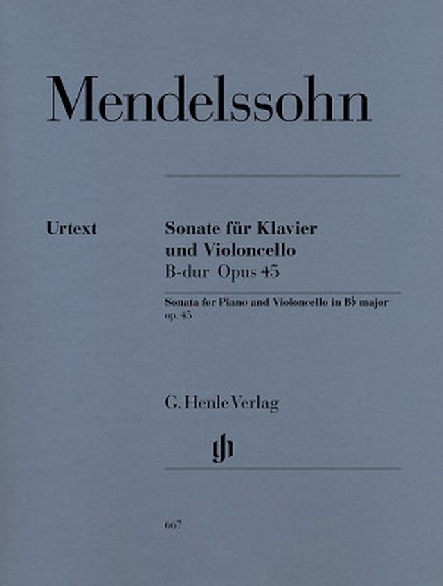Henle Verlag Mendelssohn Cellosonate B-Dur