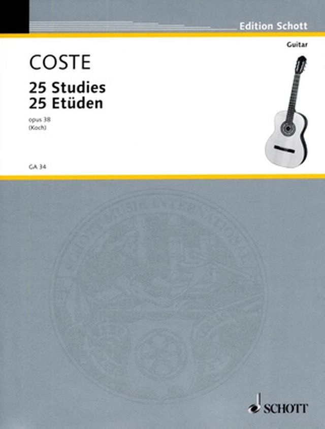 Schott Coste 25 Etüden op. 38 Gitarre